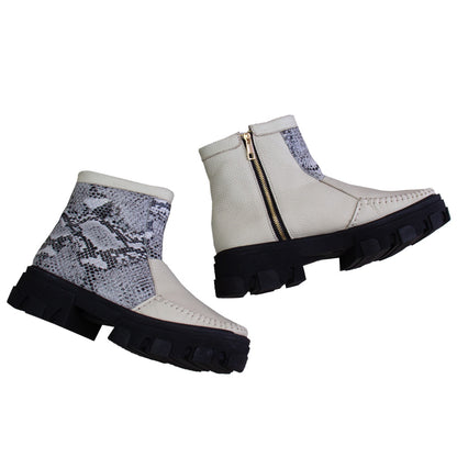 BOTIN  HELENA  VAINILLA-PITON  PLATA
