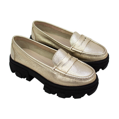 MOCASIN CHUNKY PLATAFORMA  ITALIA  FOLIA   PLATINO