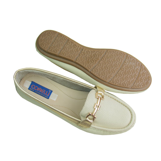 MOCASIN CHATO  NINA VAINILLA /PLATINO