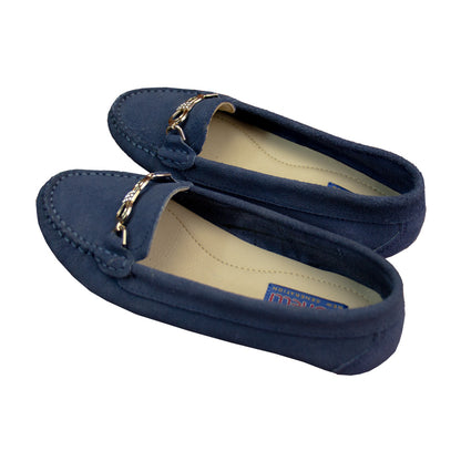 MOCASIN CHATO  CORBATA GAMUZA  ACERO