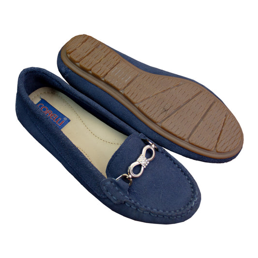 MOCASIN CHATO  CORBATA GAMUZA  ACERO