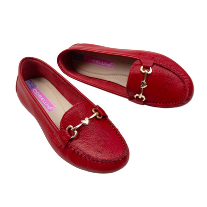 MOCASIN CHATO LOVE  ROJO VIVO