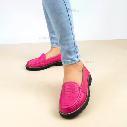 MOCASIN PLATAFORMA ESTER  FUCSIA