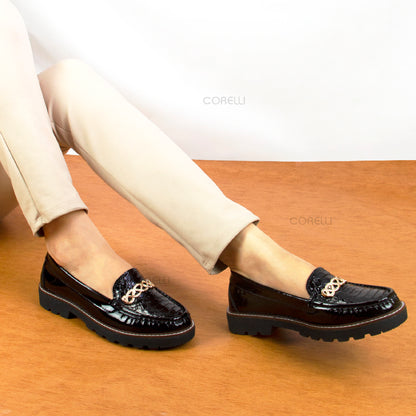MOCASIN PLATAFORMA CHIARA CHAROL NEGRO
