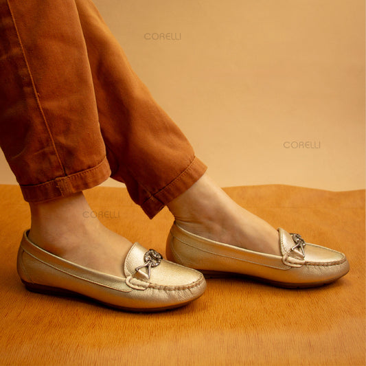 MOCASIN CHATO CORBATA  PLATINO