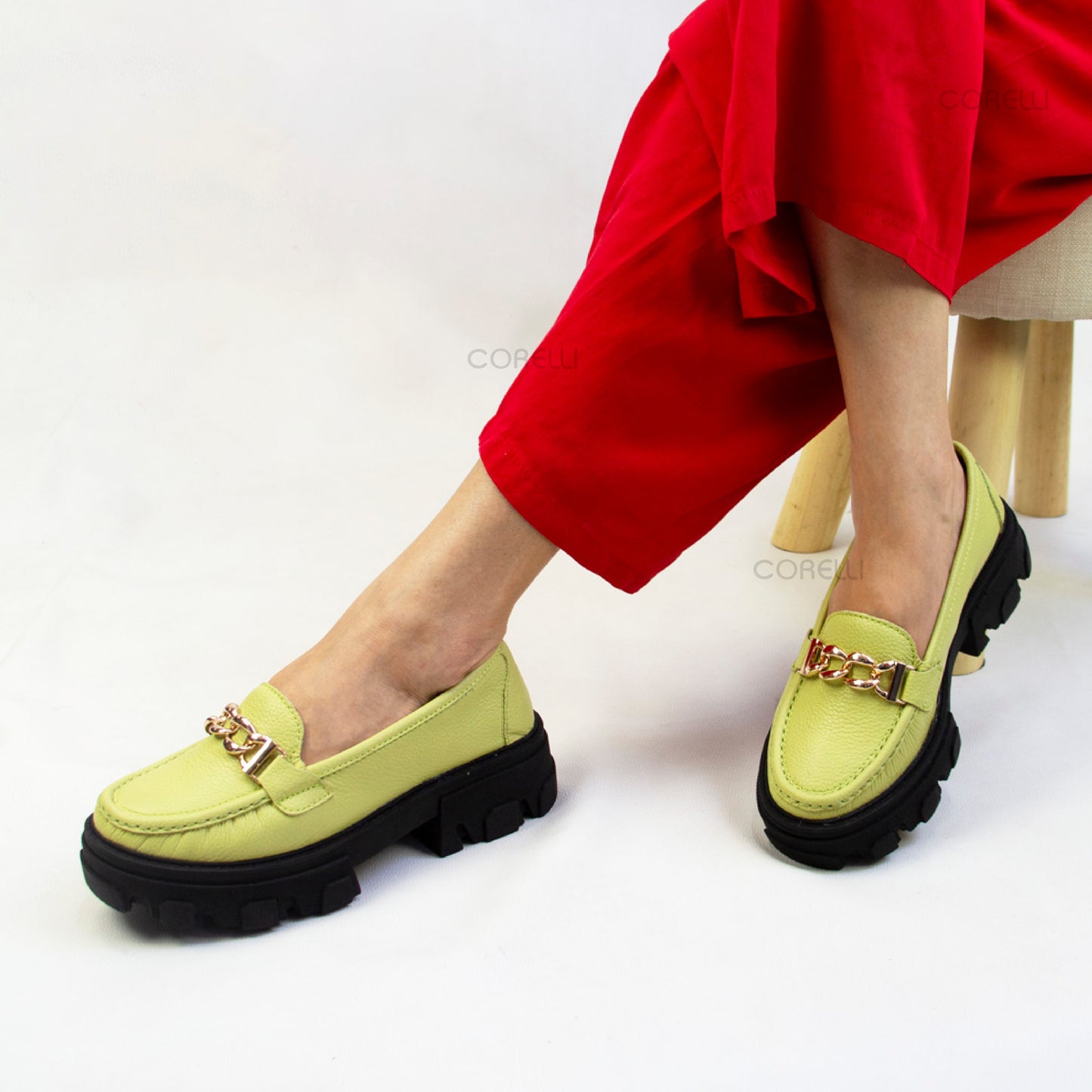 MOCASIN CHUNKY PLATAFORMA  PARIS  LIMON