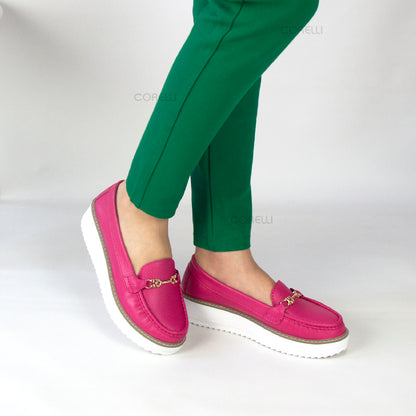 MOCASIN PLATAFORMA VICKY  FUCSIA