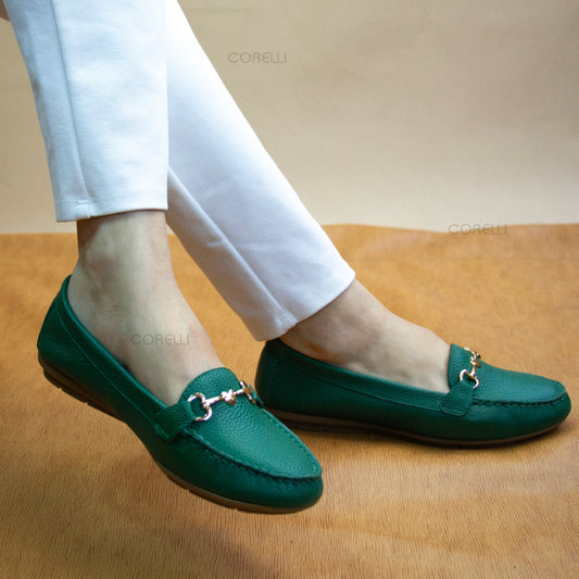 MOCASIN CHATO LOVE  VERDE HOJA
