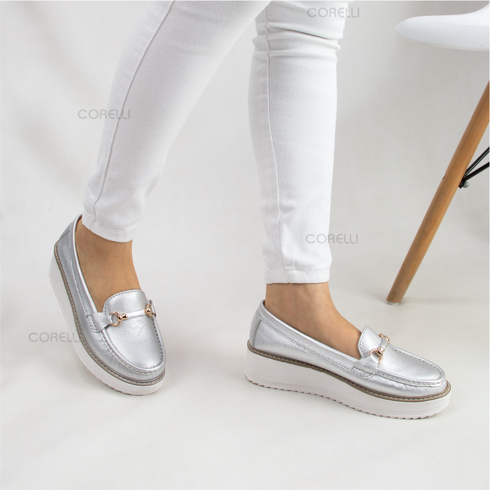 MOCASIN PLATAFORMA  DANIELA  FOLIA  PLATA