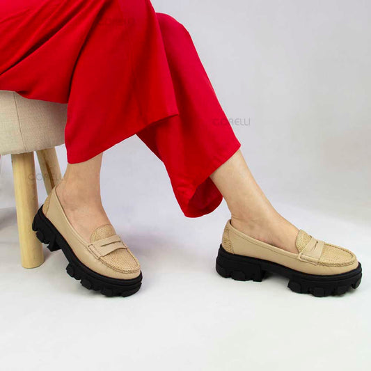 MOCASIN CHUNKY PLATAFORMA  ITALIA   PELE