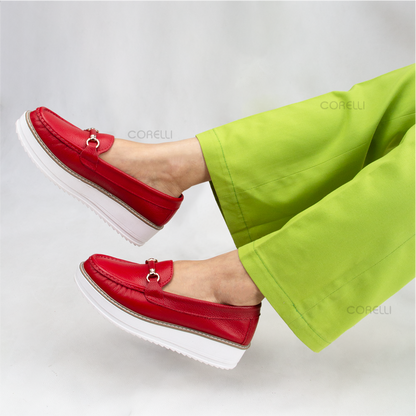 MOCASIN PLATAFORMA  DANIELA  ROJO VIVO
