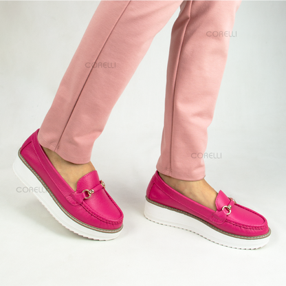 MOCASIN PLATAFORMA  DANIELA FUCSIA