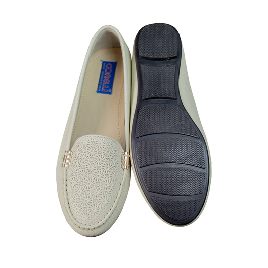 MOCASIN CHATO PAULA II VAINILLA - VALE ARCO NEGRO