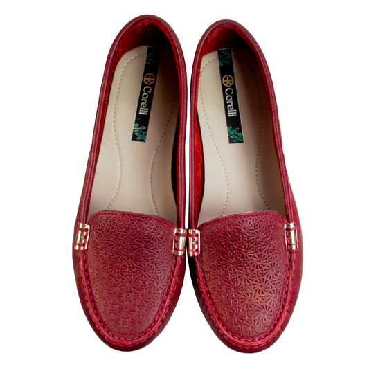 MOCASIN CHATO PAULA II ROJO VINO