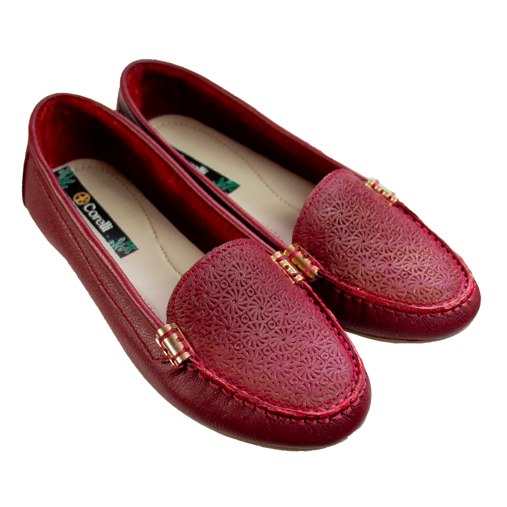 MOCASIN CHATO PAULA II ROJO VINO