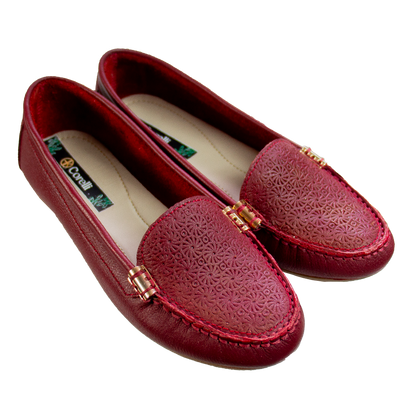 MOCASIN CHATO PAULA II ROJO VINO