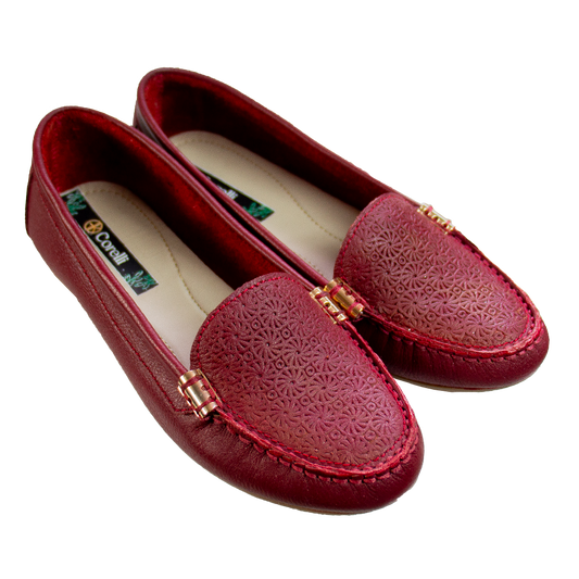 MOCASIN CHATO PAULA II ROJO VINO