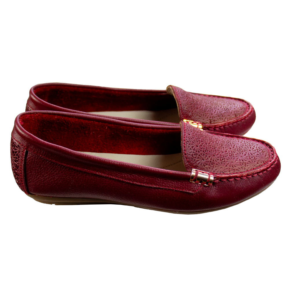 MOCASIN CHATO PAULA II ROJO VINO