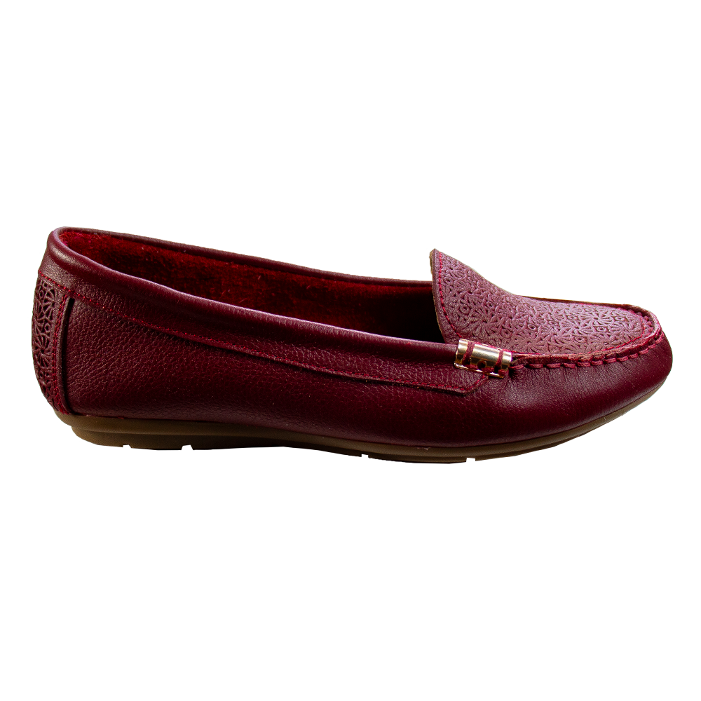 MOCASIN CHATO PAULA II ROJO VINO
