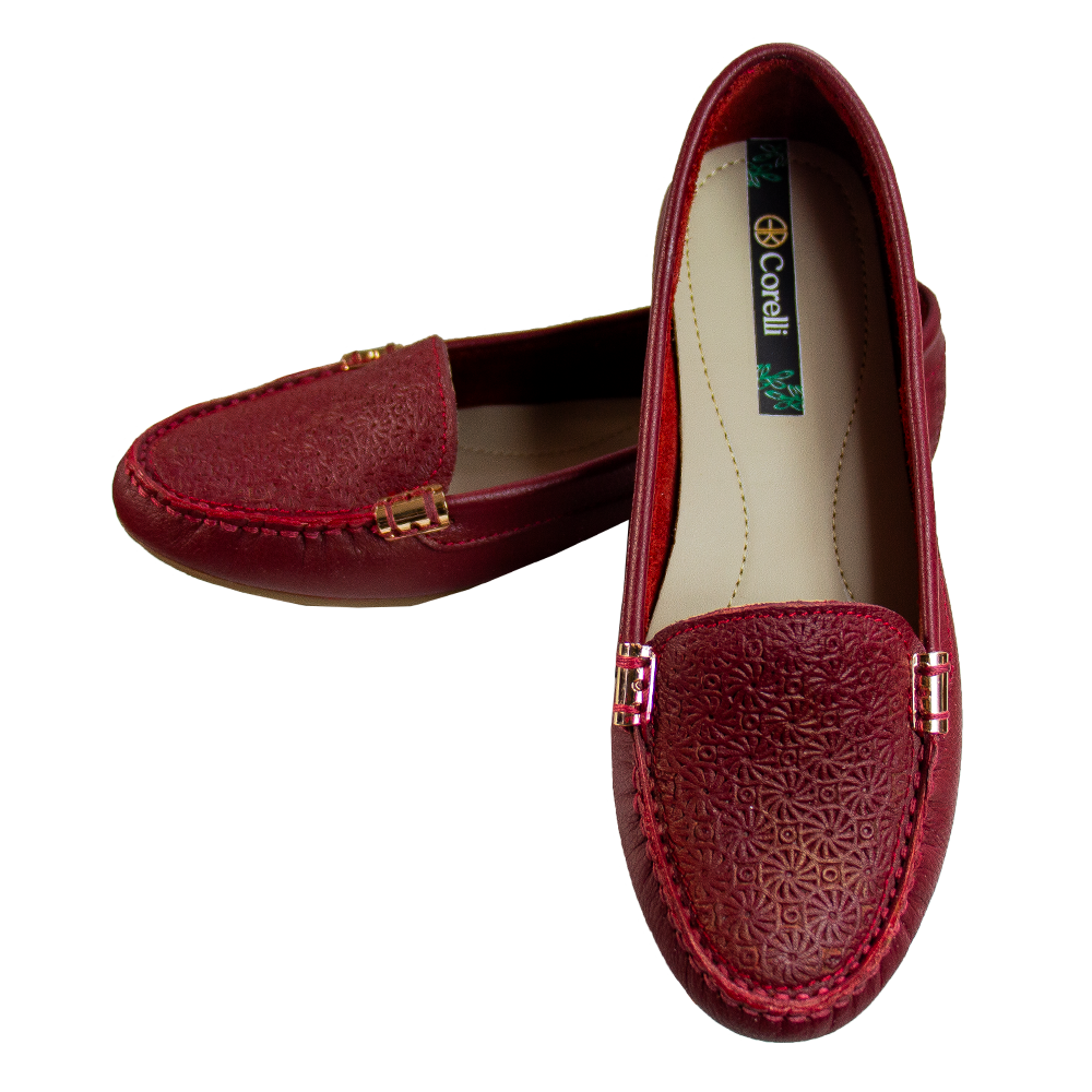 MOCASIN CHATO PAULA II ROJO VINO
