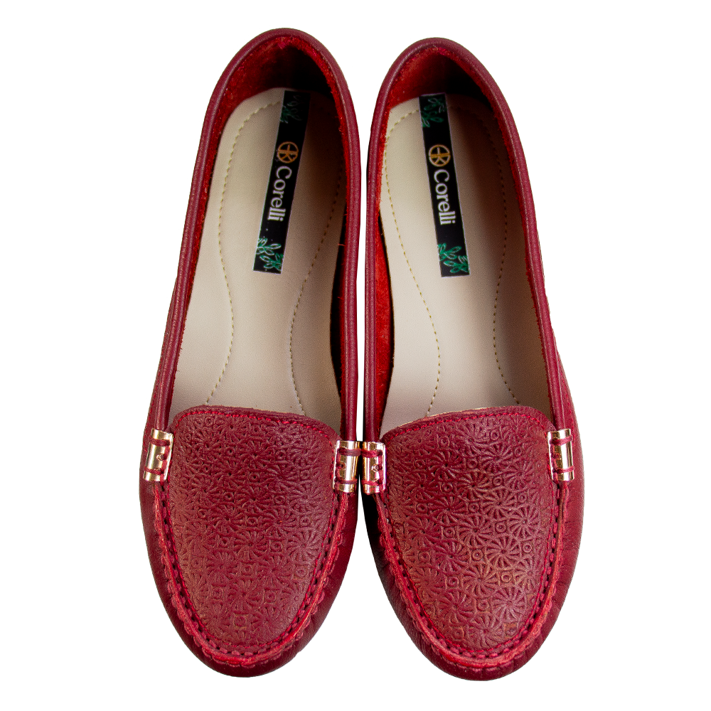 MOCASIN CHATO PAULA II ROJO VINO