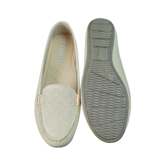 MOCASIN CHATO PAULA II VAINILLA - CAUCHO GRIS