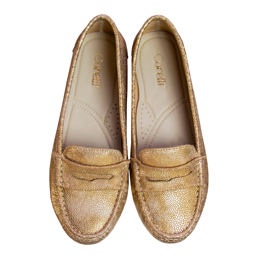 MOCASIN CHATO PRINTS PITÓN DORADO