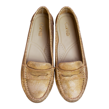 MOCASIN CHATO PRINTS PITÓN DORADO
