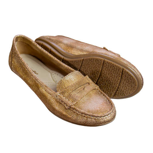 MOCASIN CHATO PRINTS PITÓN DORADO