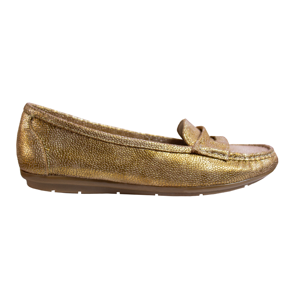 MOCASIN CHATO PRINTS PITÓN DORADO
