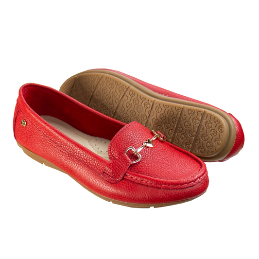 MOCASIN CHATO LOVE ROJO