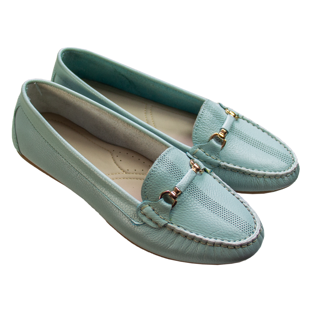 MOCASIN CHATO SARA-2 VERDE AGUA