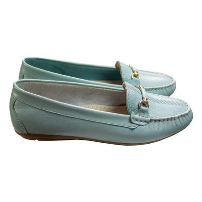 MOCASIN CHATO SARA-2 VERDE AGUA