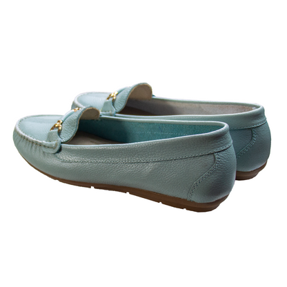 MOCASIN CHATO SARA-2 VERDE AGUA