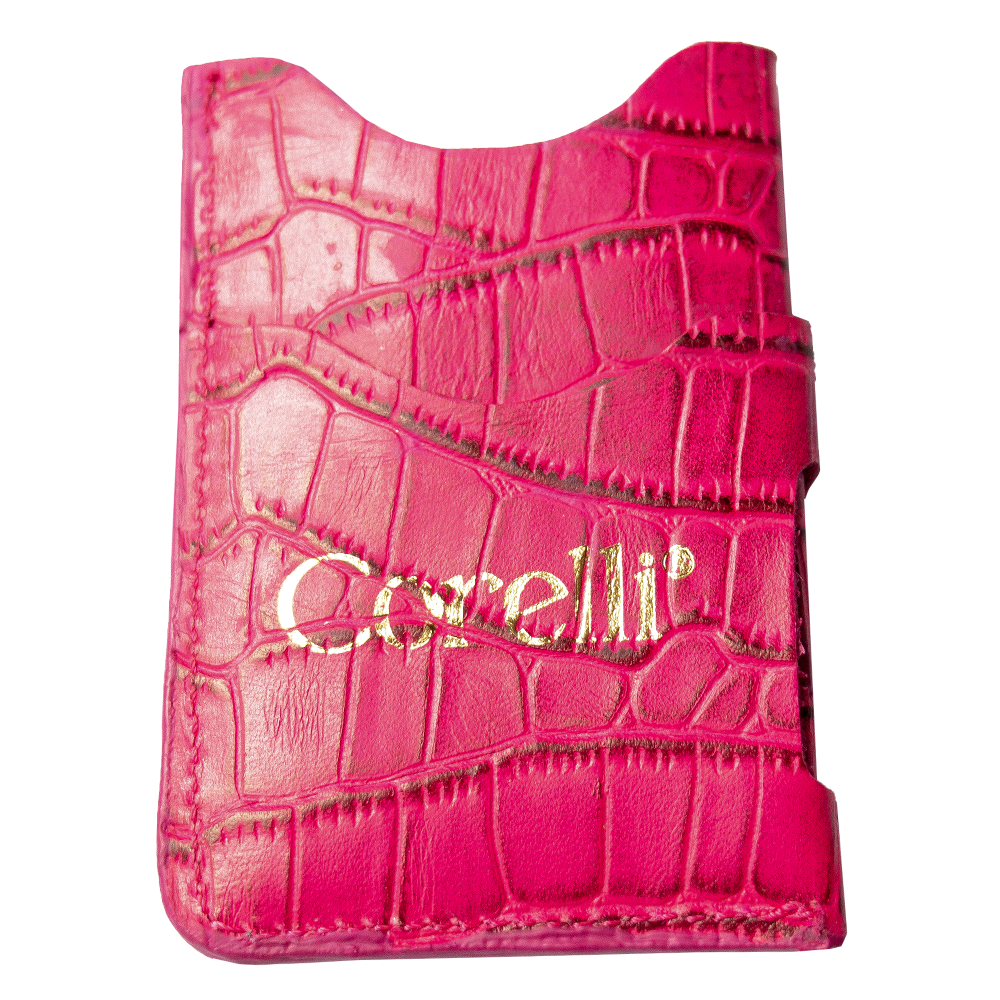 TARJETERO  -CROCO FUCSIA