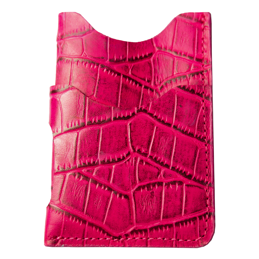 TARJETERO  -CROCO FUCSIA