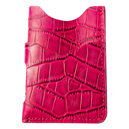 TARJETERO  -CROCO FUCSIA