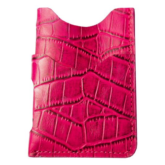 TARJETERO  -CROCO FUCSIA