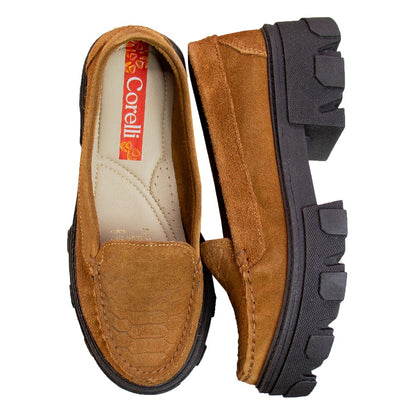 ESTER II TAN SUEDE - BLACK CHUNKY