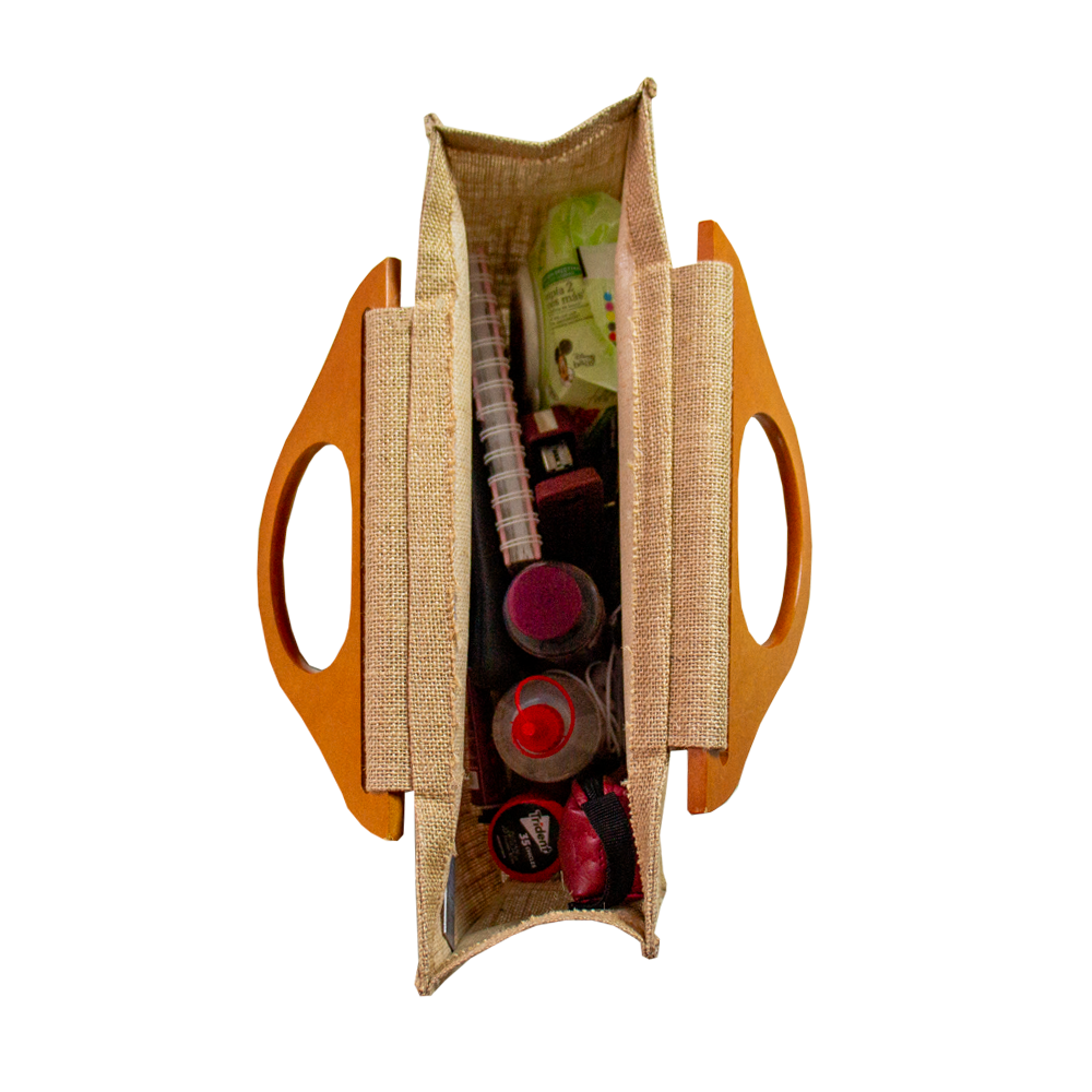 BOLSO YUTE TEACHER CON ASA DE MADERA