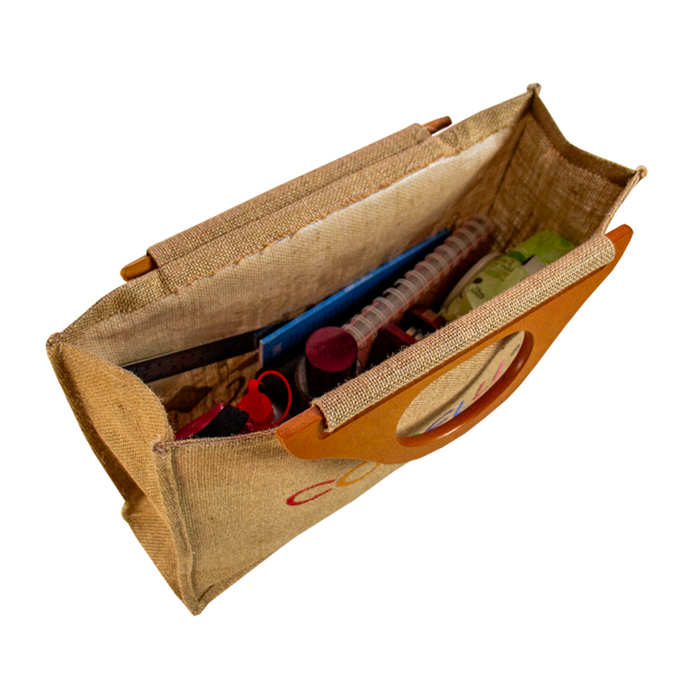 BOLSO YUTE TEACHER CON ASA DE MADERA