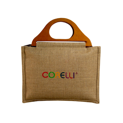 BOLSO YUTE LLAMA CON ASA DE MADERA