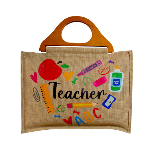 BOLSO YUTE TEACHER CON ASA DE MADERA