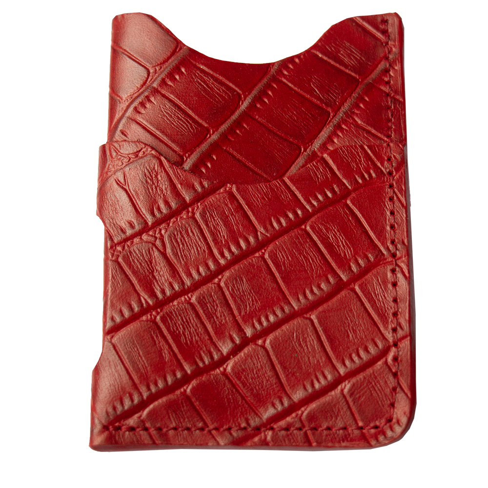 CARD HOLDER - CROCO RED