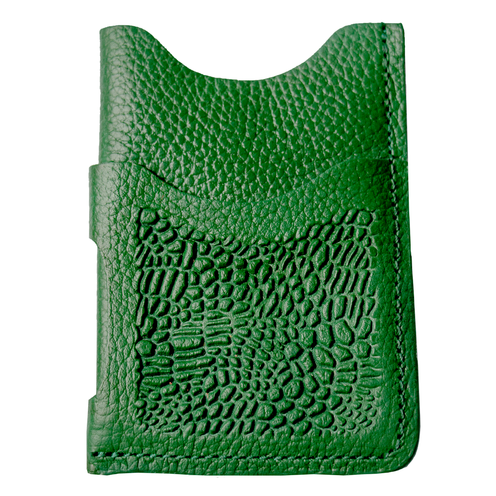 CARD HOLDER -STONE-LEAF GREEN