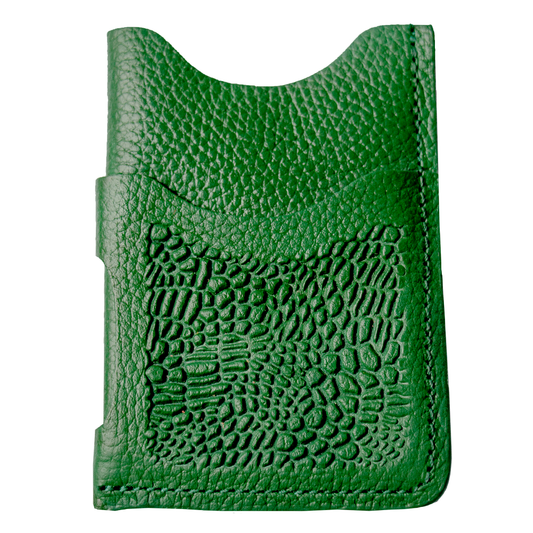 TARJETERO  -PIEDRA-VERDE HOJA