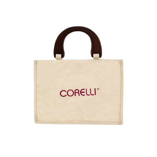 BOLSO TOCUYO ORQUÍDEA CON ASA DE MADERA
