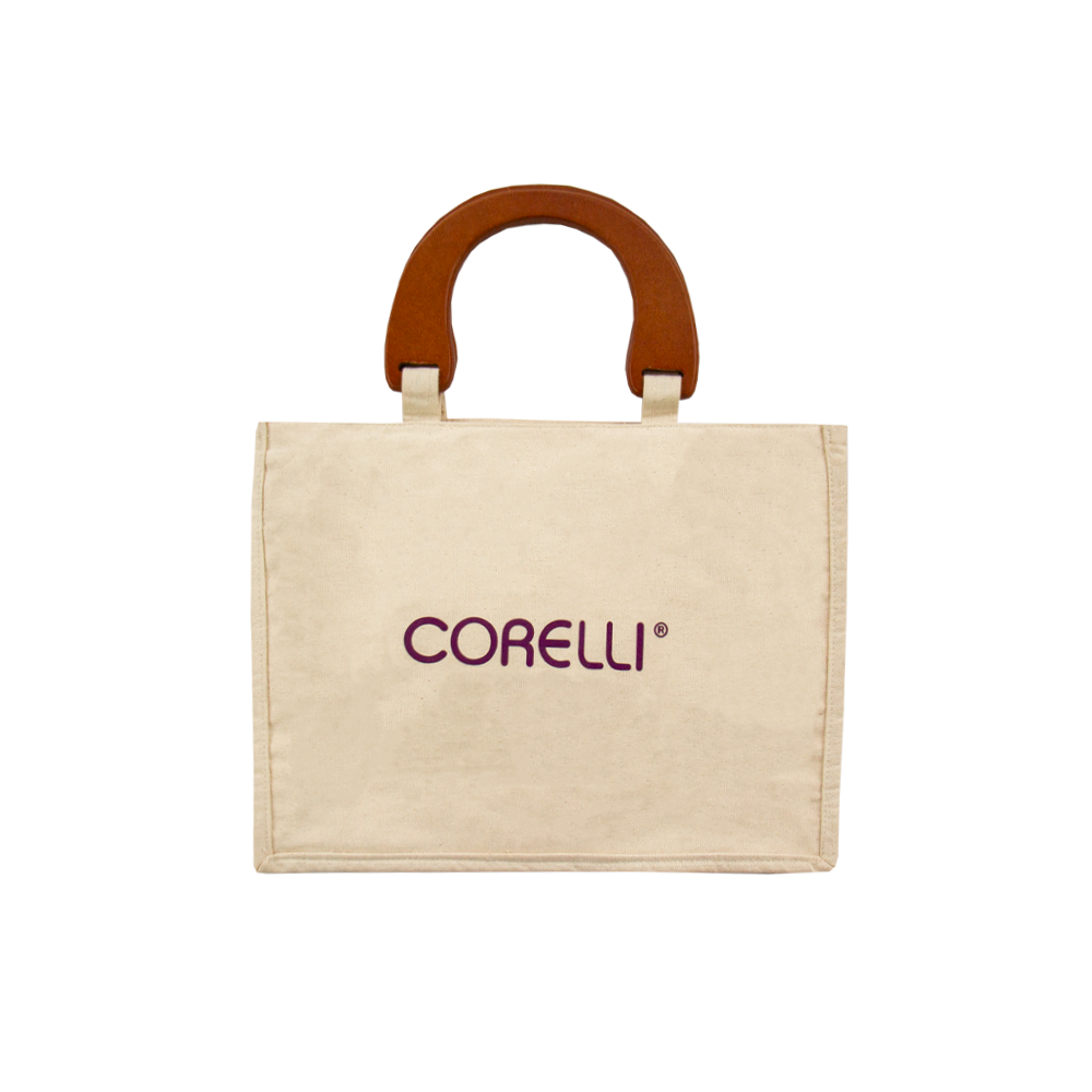 BOLSO TOCUYO TULIPANES CON ASA DE MADERA