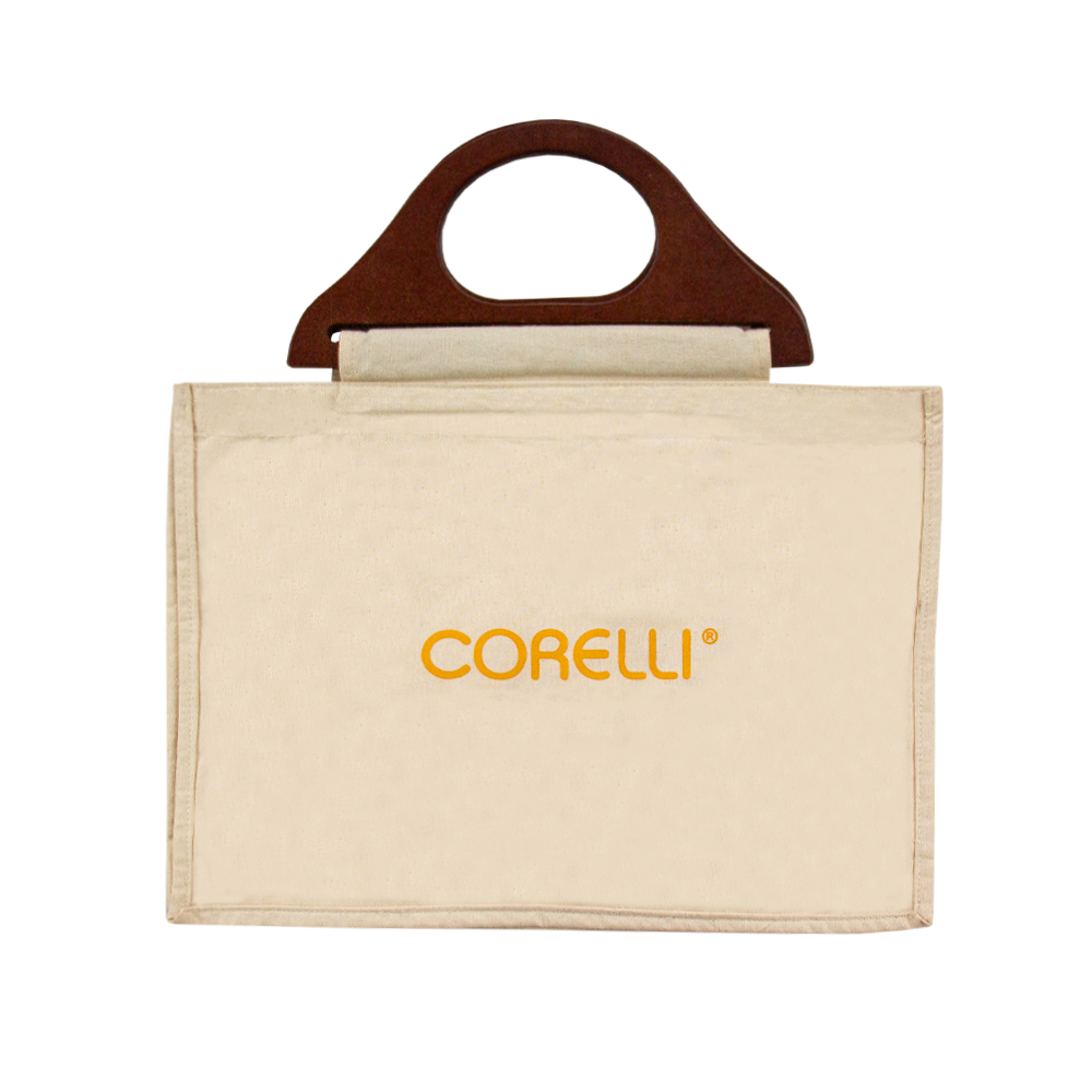 BOLSO TOCUYO FLORES CON ASA DE MADERA