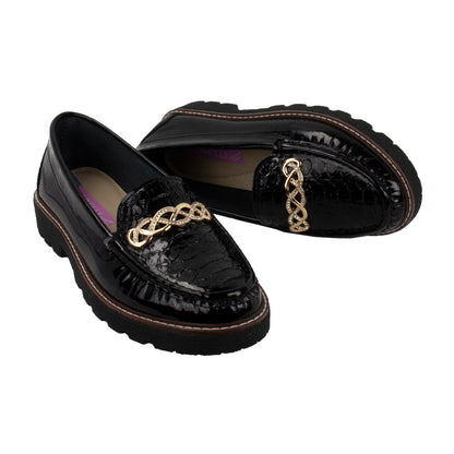 MOCASIN PLATAFORMA CHIARA CHAROL NEGRO
